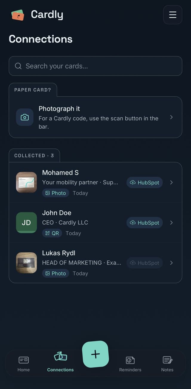Cardly connections