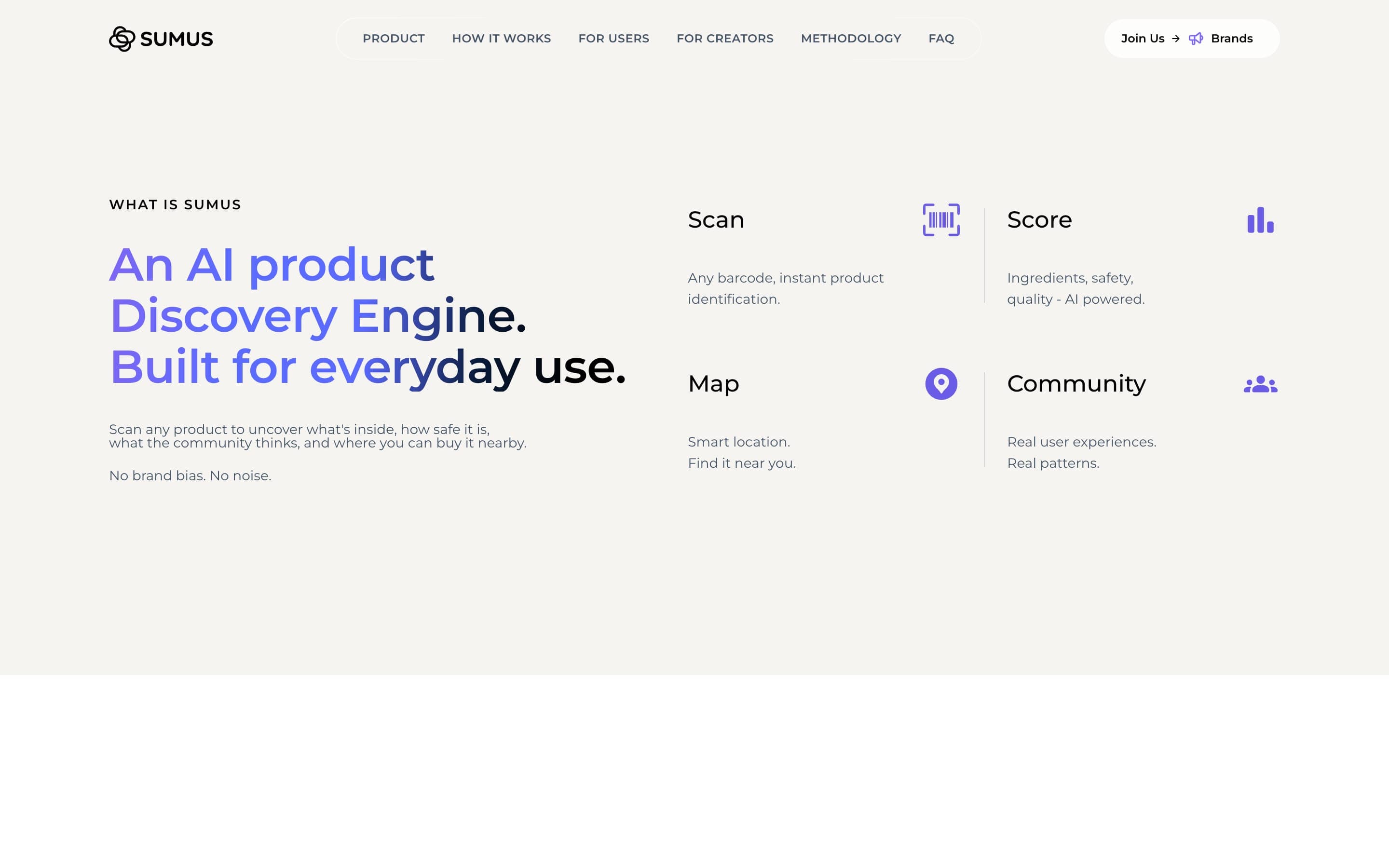 Sumus — scan, score, map and community